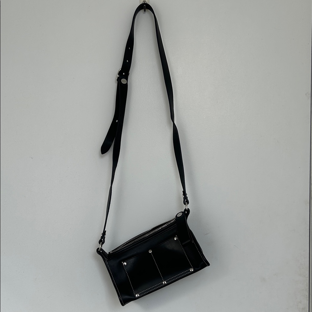 Rare Alexander Wang Black Crossbody Bag With Silver Accents
